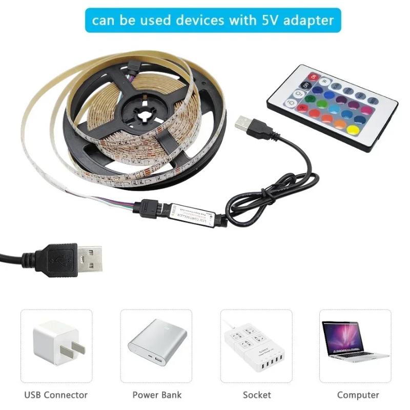 RGB LED Strip Light 5050 Bluetooth APP IR Remote Control USB 0.5M 1M 2M 3M 4M 5M 10M 15M 20M 25M 30M Festival Deco Backlight For Home