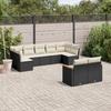 VidaXL Garden Lounge Set with Cushions 9 Pcs, Patio Sofas, Patio Furniture Set, Outdoor Furniture, Black 3258689