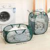 1PC Horizontal Foldable Laundry Basket Mesh Cloth Breathable Laundry Hamper Home Accessories Large Capacity Storage Baskets