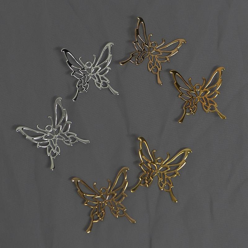 

12Pcs/Pack Zinc Alloy Gold Silver Butterfly Charms For DIY Fashion Earrings Necklace Jewelry Accessories Halloween Decoration 12Pcs