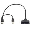 USB 2.0 to 2.5" SATA Hard Drive Data Cable Adapter - 22-Pin to SATA 7+15