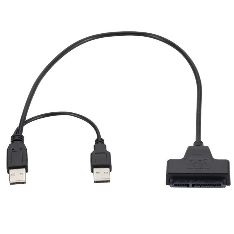 USB 2.0 to 2.5" SATA Hard Drive Data Cable Adapter - 22-Pin to SATA 7+15