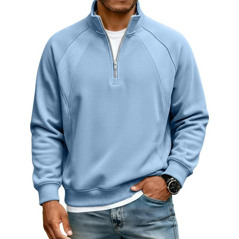 Men's Half Zip Sweatshirt Stand Collar Relaxed Fit Casual Pullover for Autumn Winter