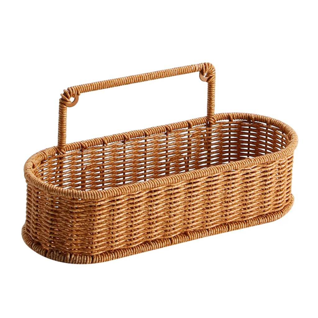 Weaving Wall Hanging Basket Decorative Basket Container No Perforating Fruit Sundries Organizer for Living Room