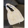 A Large-capacity Embroidered Single-shoulder Underarm Tote Bag with Fresh and Delicate Flowers