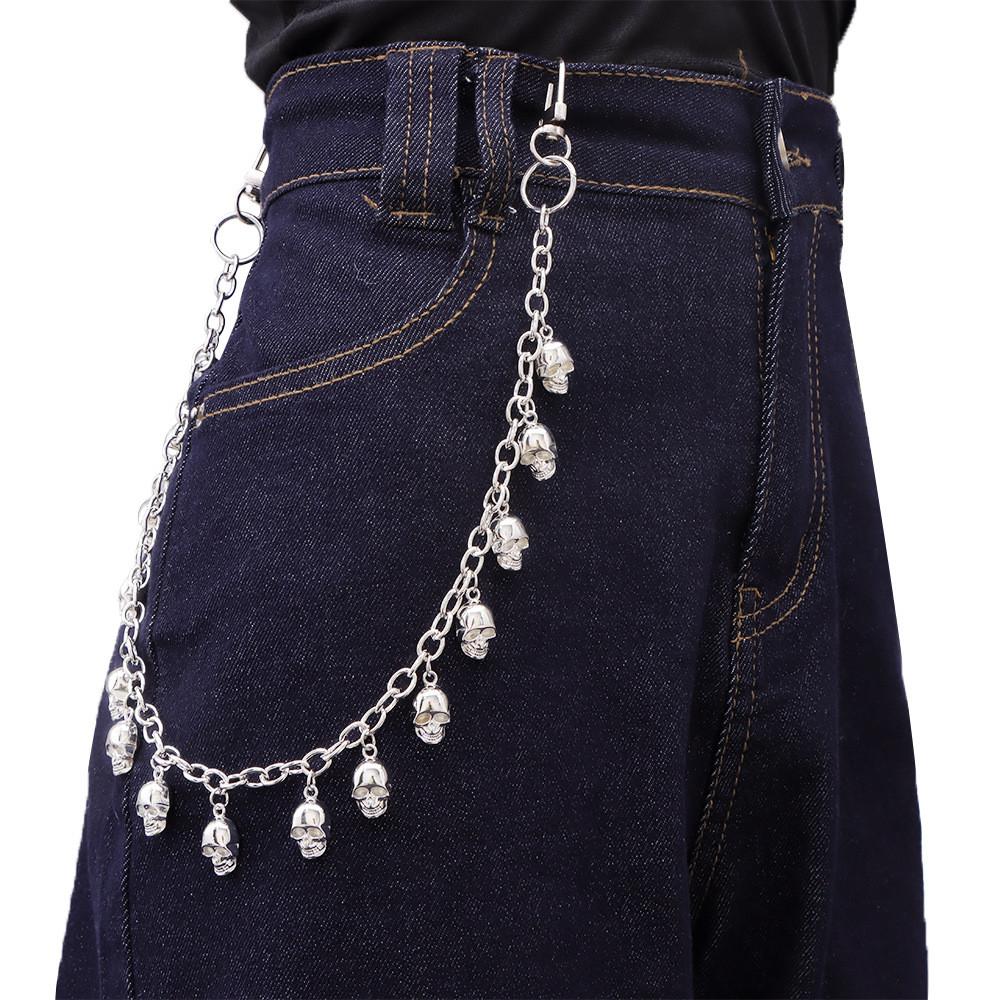 Halloween Skull Pendant Metal Waist Chain For Men And Women With Lobster Clasp
