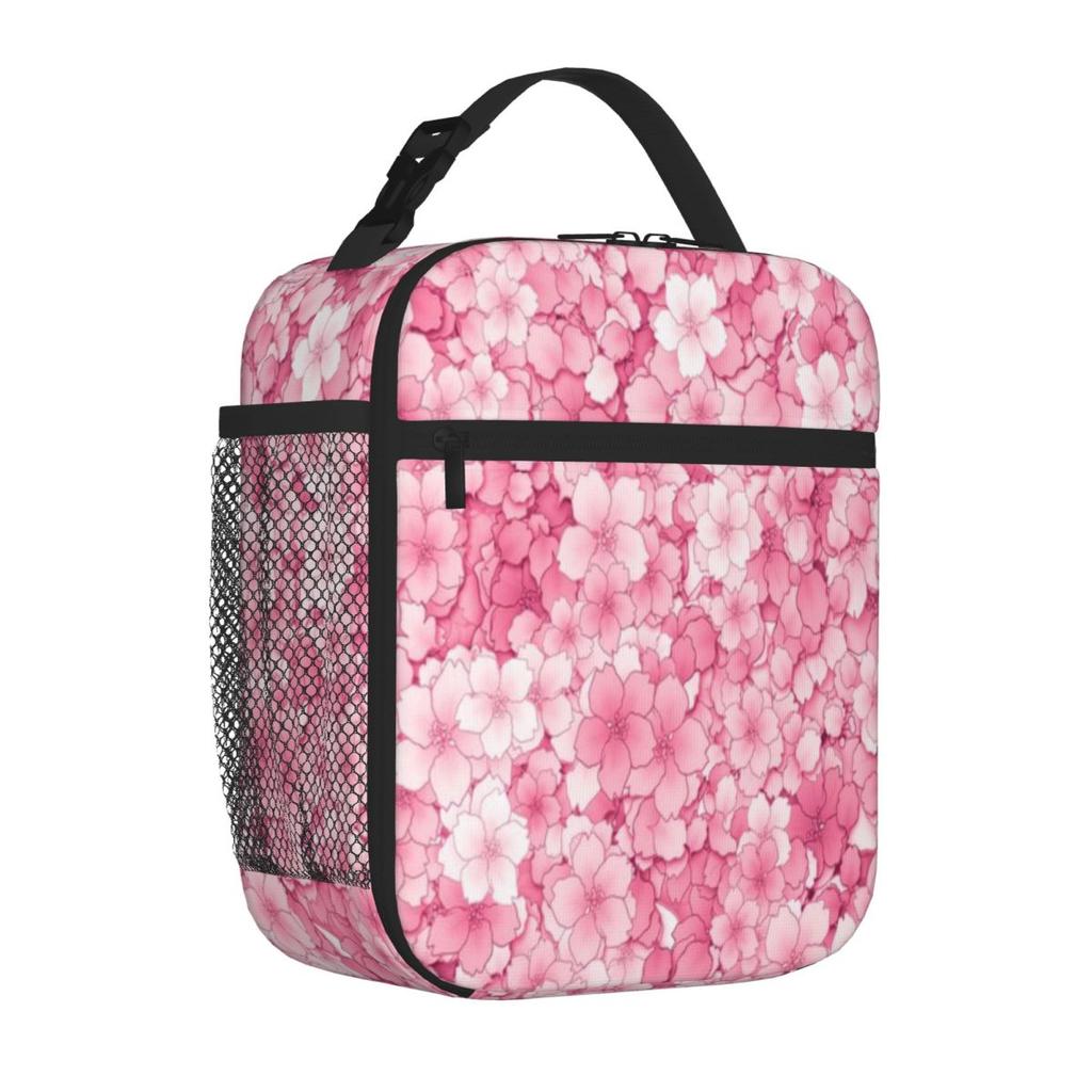 Bestselling Falling Sakura Cherry Blossom Hip Hop Durable Lunch Bag Hospital Visiting Work Lunch Bag
