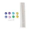 8PCS DIY Garden Beaded Stakes Stainless Steel Fairy Garden Stakes Wands with Crystal Stopper Top
