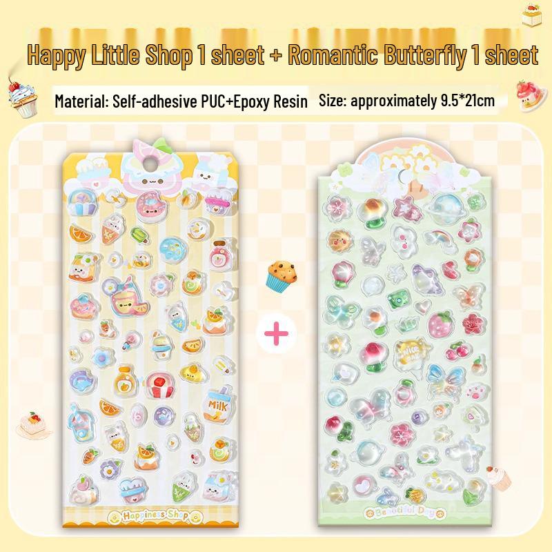 

3D Тисненые Акриловые Мультяшные Наклейки для Девочек - Кристальные Нашивки для Украшения Мобильного Телефона.