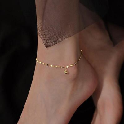 Franse chique enkelband van titaniumstaal voor dames - elegante, veelzijdige en superglanzende exotische enkelband