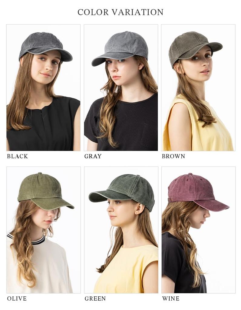 Large Deep Washed Classic Small Face Cool UV UV Size Vintage Style CAP Size [Loo&c] Hat, Size, Cap, Women's, Cap, 100% Cotton, Touch, Protection,