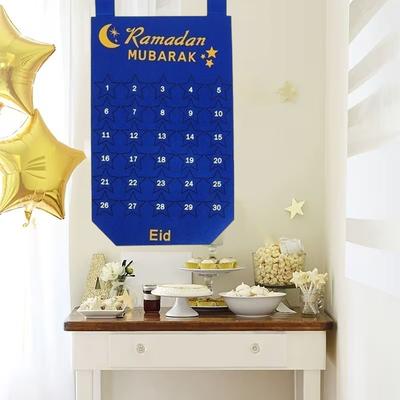Tradiční plyšový kalendář odpočítávání do ramadánu pro Eid Mubarak Islamské muslimské párty potřeby Domácí dekorace