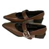 Einzelne Schuhe hohe Absätze dicker Absatz Mary Damenschuhe Zizhen Französisch Retro kleine Lederschuhe spitz 2025 neue Frühling und Herbst einzelne Schuhe