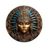 High Definition Metal Tin Sign Set Bohemian Sun Moon Goddess Round Wall Art Decor for Spiritual Home