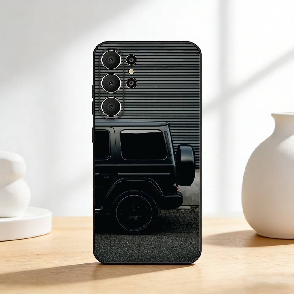 Чехол для телефона M-Mercedes-ES G-G для Samsung S26,S25,24,23,22,30,21,10,9,Ultra,Plus,Lite, Черный Мягкий Чехол Samsung S25