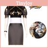 Street Fighter Clothing Chun-li Cosplay Costume Polyester Fabric Blue/brown Set