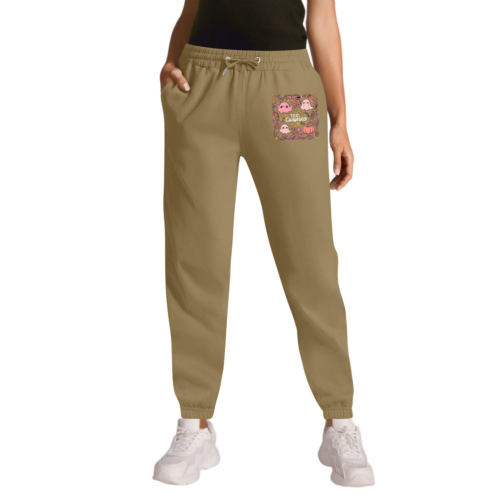 

Женские спортивные брюки с принтом Хэллоуина, карманами на кулиске, повседневные рабочие брюки S