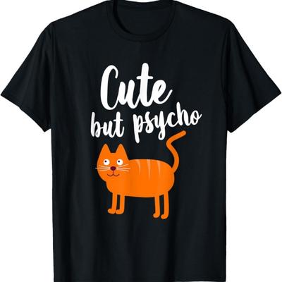 Schattig maar psychotisch, schattige kat vrouwen T-shirt