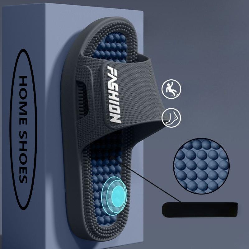 

Women Men Acupressure Massage Slippers Soft EVA Anti-Slip Ergonomic Reflexology Slides for Home Bathroom Indoor Outdoor Foot 44-45 сірий