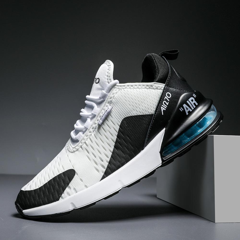 Couples spring and autumn trend versatile flying woven air cushion running breathable non-slip sports men's shoes