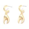 European and American niche fun ocean style metal crab claw earrings simple fashion versatile summer travel women's models