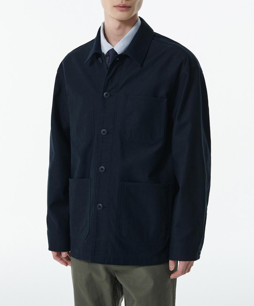 Musinsa Standard Back Satin Chore Jacket [Navy]