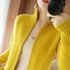Cardigan a Maglia con Zip da Donna Cappotto Maglione da Donna Design Comfort Tempo Libero Slim Retro Elegante Moda