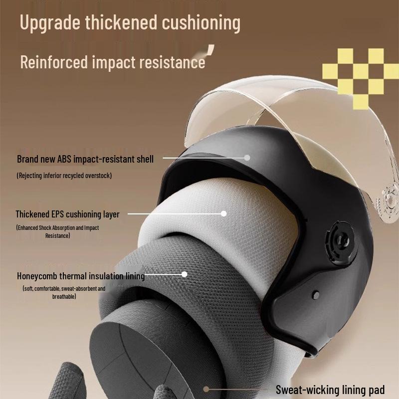 All-Season Universal Electric Scooter Helmet with HD Double Visor for Winter