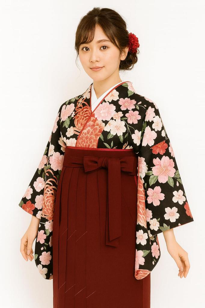 [Asakusa Kimono Markt] Einfacher Damen-Hakama für die Abschlussfeier [5 Farben] (Hakama, Abschlussfeier, Kimono, Schlichter Hakama) (Burgund, M
