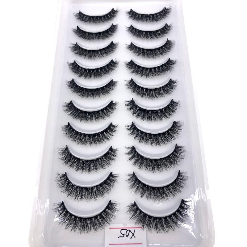 AMSDCN Artificial Mink Short Natural Dramatic False Eyelashes Short Eyelashes 10 Pairs of 3D Eyelash Makeup False Eyelashes