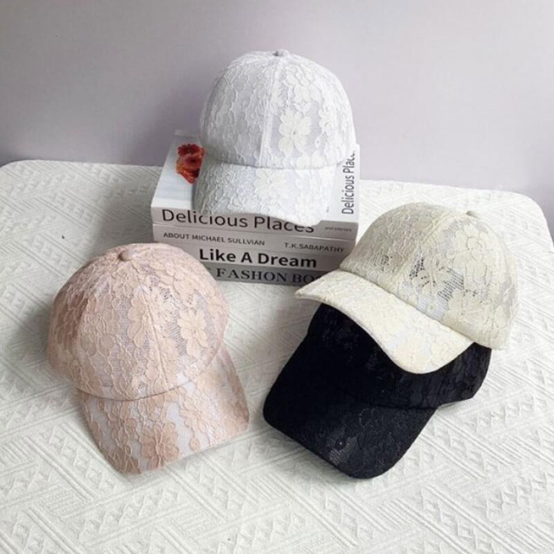 Lovely Floral Embroidered Lace Baseball Cap for Women