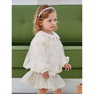 David Bella Kidsren's Outwear Spring Clothing Girls' Stylish Mesh Cardigan Tops Baby Casual Outerwear Kidsren's Clothing