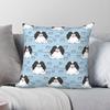 Black White Japanese Chin Pillowcase Polyester Linen Velvet Pattern Zip Decor Sofa Cushion Case x