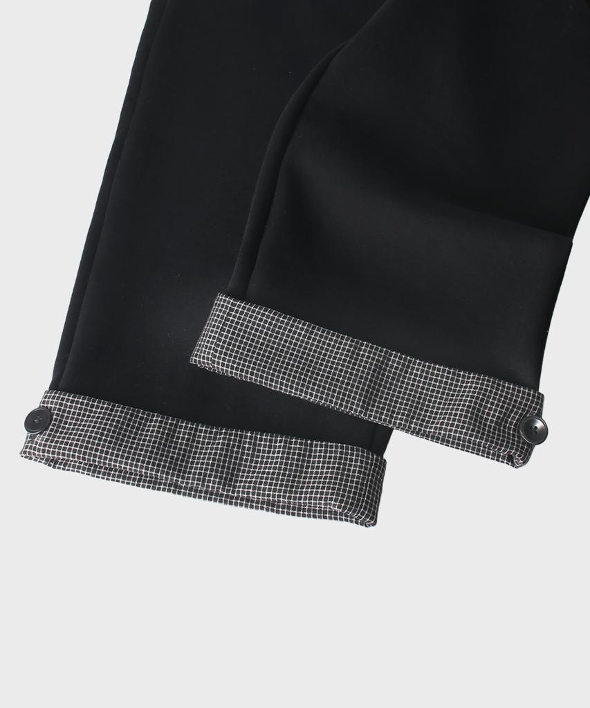 Maseumaluljeueopaeleol Check Hem Comfort Pants_Black
