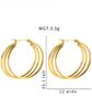 Gold Stainless Steel Earrings Light Luxury Premium Exaggerated Plain Ring Earrings