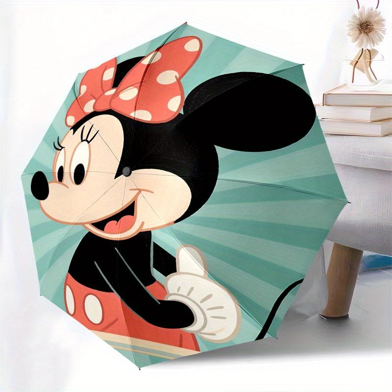 Minnie Mouse, Automatic Opening and Closing Umbrella, Compact Travel Umbrella, Lightweight and Portable, Suitable for Beach Commuting Busine