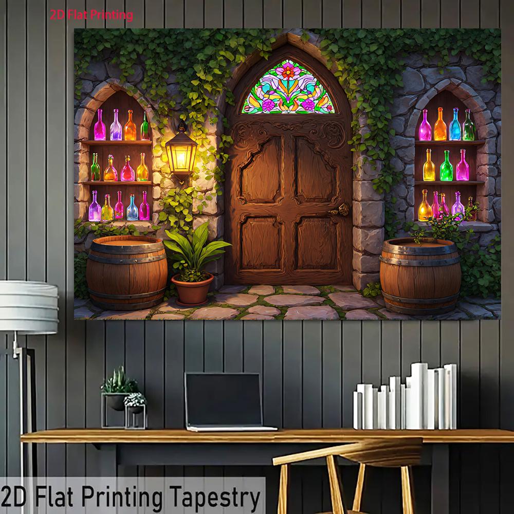 1 Piece of 2D Flat Magic Potion Store Background Fabric | UV Printed Polyester Background Fabric