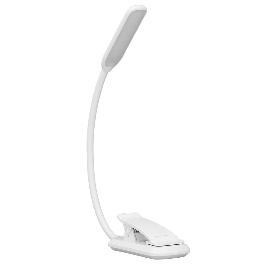LED Desk Lamp Clip Design Three Level Adjustment Mini Foldable White USB Touch Table Light