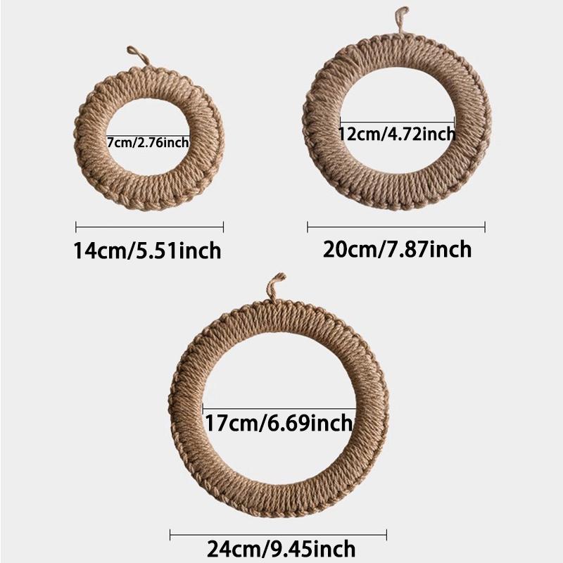 WTEMPO 1PC Handwoven Anti Scald Insulation Placemat Heat Resistant Pot Mat Household Hanging Handmade Tableware Pat