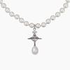 Empress Saturn Pearl Necklace With Geometric Pendant For Women