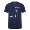 Evolution Of Lineman TShirt Funny Birthday Gift For Electrician Men Dad Papa Father Husband Short Sleeve O Neck Cotton T Shirt