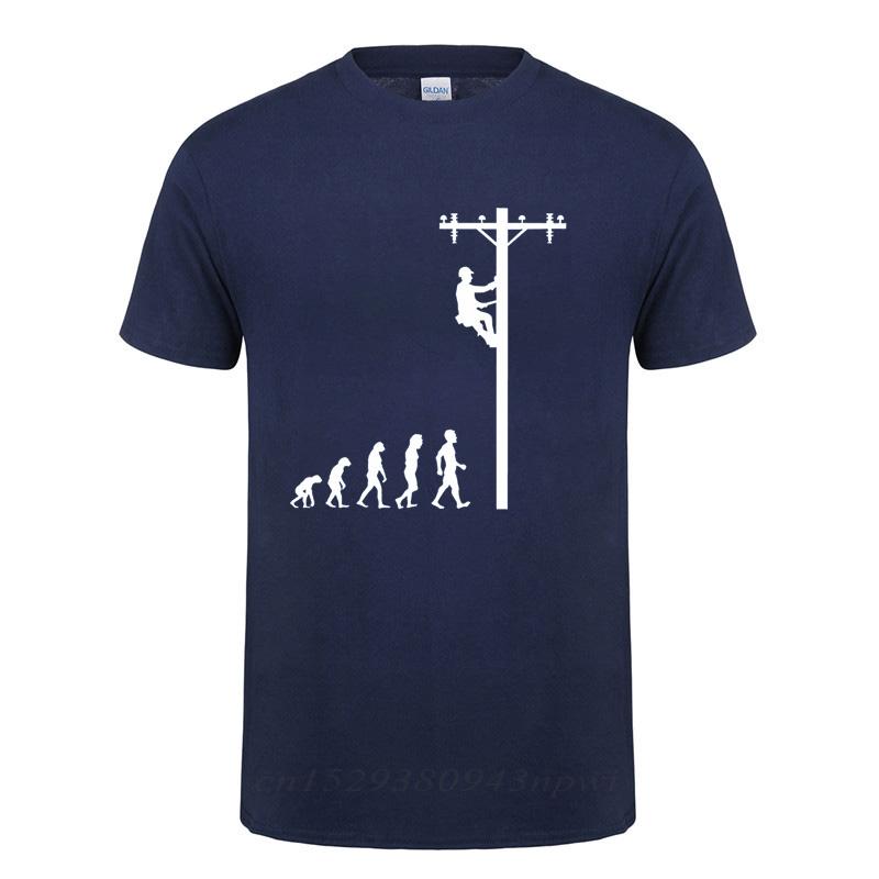 

Evolution Of Lineman TShirt Funny Birthday Gift For Electrician Men Dad Papa Father Husband Short Sleeve O Neck Cotton T Shirt 4XL