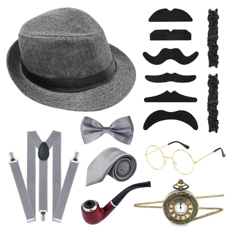 1920s Fashion Roleplay Theme Party Costume Accessories Outfit Male Photo Supply