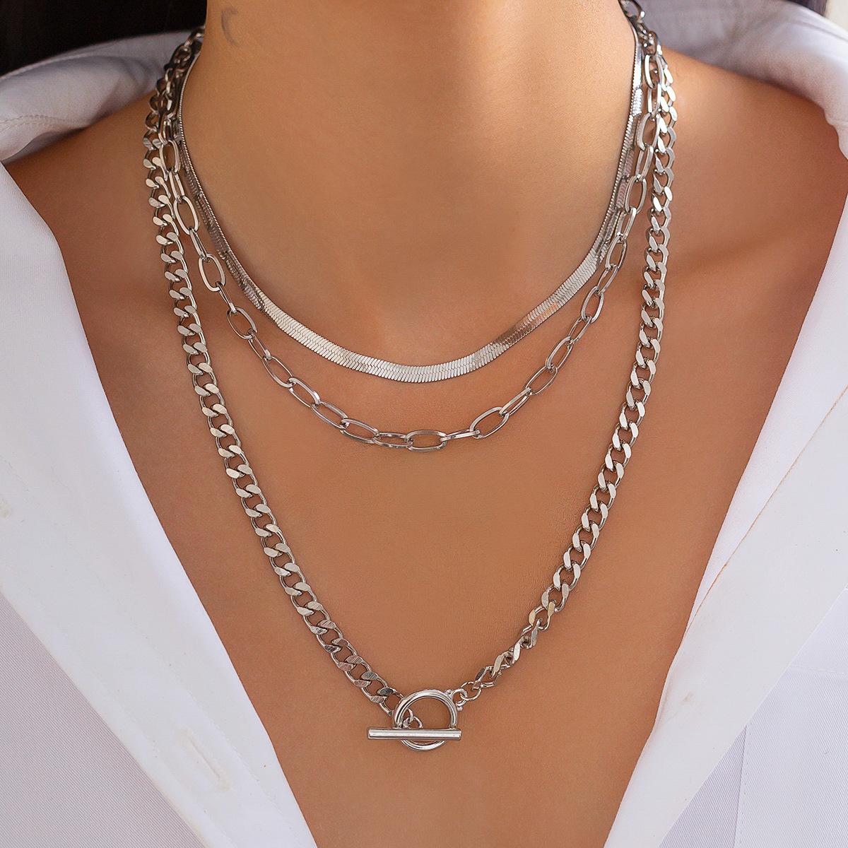 

МНОГОСЛОЙНОЕ ОЖЕРЕЛЬЕ из круглых бусин, цепочка змейка из змеиной кости, панк, многослойное ношение, ожерелье в стиле холодного ветра, женское