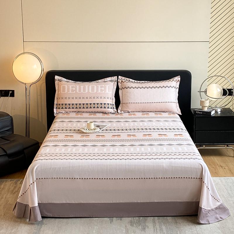 Retro Floral Pattern Bed Sheet Set 100% Cotton Bed Sheets Soft Breathable Bedspread with Pillowcases Queen Size Bedding Set