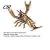 Tea Table Decoration Accessory Brass Lobster Figurine, Multifunctional Ornament for Pet Lid Rest Brush Cute Animal Shaped Pen Stand Holder Paperweight
