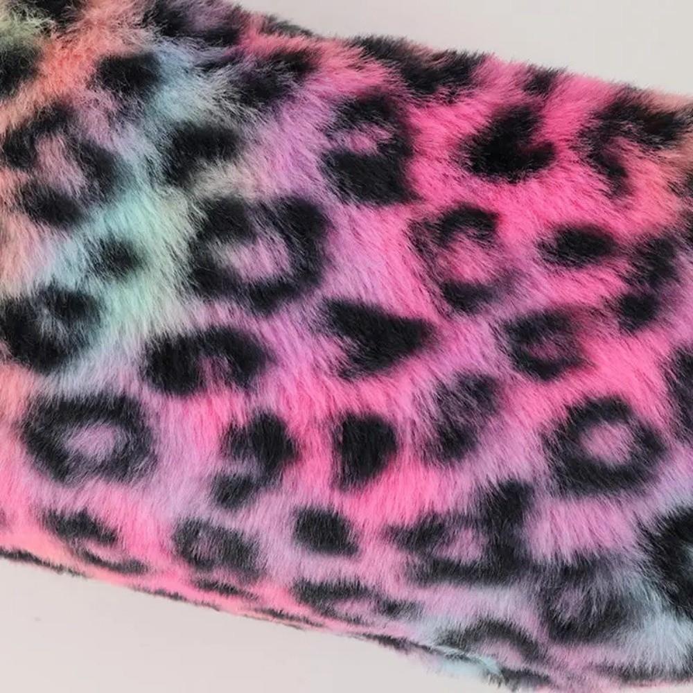 Travel Leopard Print Makeup Bag Soft Cosmetic Bag Large-Capacity Pen Case Toiletry Organizer Bag