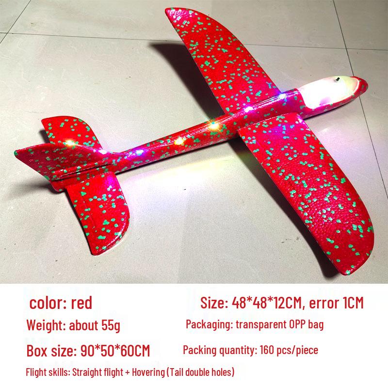 Children's 48CM Luminous Foam Glider Toy - Pure White Model for Outdoor Play