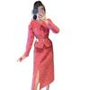 Completo Gonna Due Pezzi Rosso Rosa Autunno/Inverno