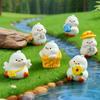 6pcs/set Cartoon Resin Miniatures Duck Ornaments Kawaii Home Diy Garden Decor Micro Landscape Decoration Desk Decor Ornament New